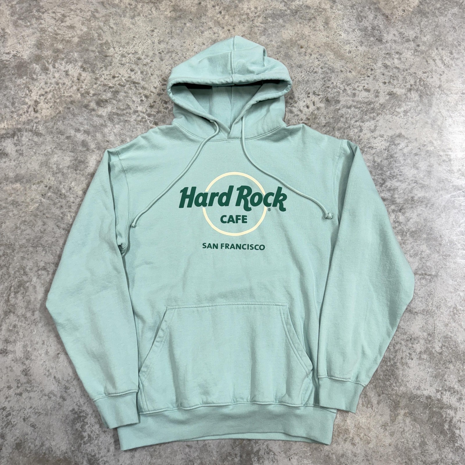 Hard Rock Cafe Hoodie Sweatshirt Mens XL Green San Francisco Graphic Fleece