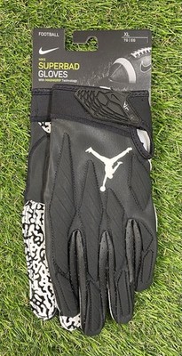 Nike Jordan Superbad 5.0 TE/WR Black White Football Gloves CJ9339-091 Size XL