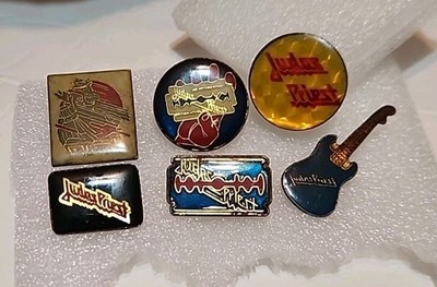 Judas Priest Vintage Enamel Pins Lot (6) 