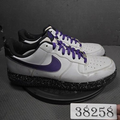 Nike Air Force 1 Low Shoes Mens Size 13 White Purple Basketball Low Top Sneakers