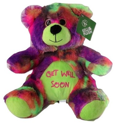Get Well Teddy Bear   10'' Plush Stuffed Animal with Rainbow Colors - All Ages