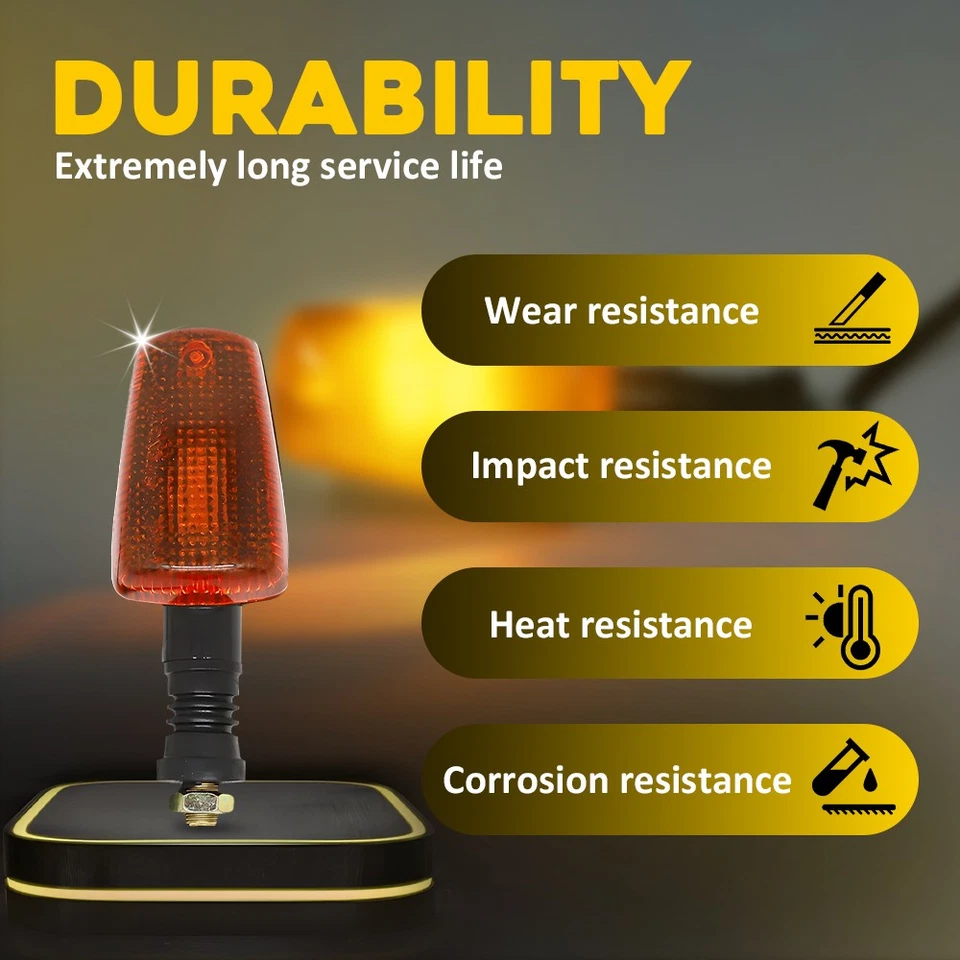 2X Luz intermitente indicadora de luz de parada de señal de giro para motocicleta ámbar para Yamaha Foto 4 de 4