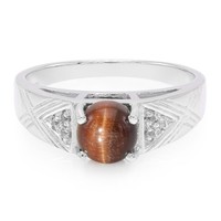 Cavill Ring Damen Sterlingsilber 925 Tigerauge 0,79Ct Topas 0,03Ct