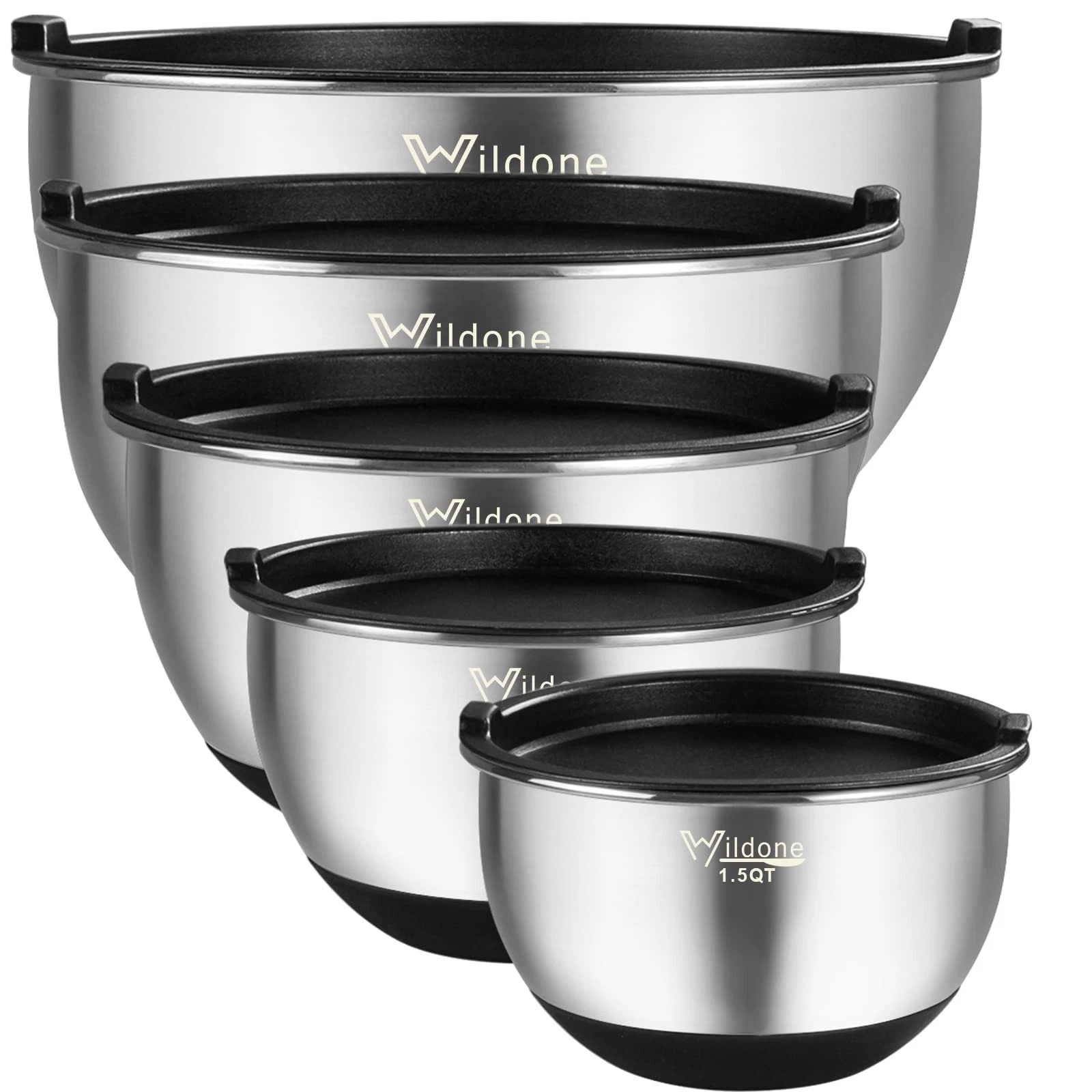 Mixing Bowls with Airtight Lids, Stainless Steel Nesting Mixing Bowls Set of ...