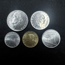 1971 Italy Mint Set - Unc 5 COINS 100-50-20-10-5 LIRE UNC #12355/5S