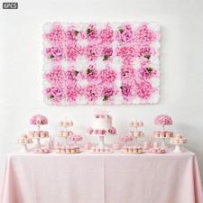 6 Pcs Artificial Flower Wall Panel, Artificial Floral Wall Decoration Backdrop