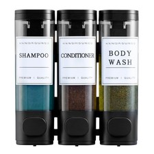 Shampoo and Conditioner Dispenser,Shower Soap Dispenser 3 Chamber No Black