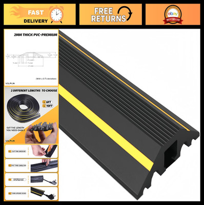 6FT Floor Cord Cover - Soft Power Cable Protector, Wire Organizer, Electrical Co