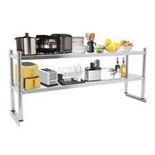 Stainless Steel Shelving, 2 Tier Adjustable Shelf Storage,Heavy Duty Shelving