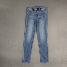American Eagle Jeans Womens 00 Blue Super Hi-Rise Jegging Stretch Denim Cotton