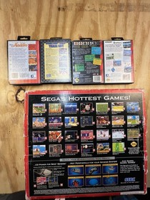 Vintage Sega Genesis Model 2 Console Tested w/ Games Sonic 2 Aladdin Animaniacs