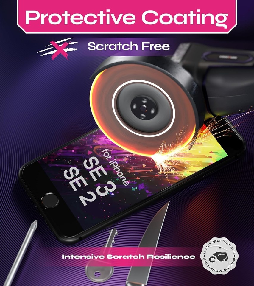 Splinterring Screen Protector Scratch Resistant Screen Protector 2 Pack 4.7 Inch Tempered Glass with ...