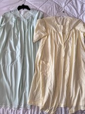 Women's Vintage 2 Green/yellow Housecoat Robes W/ Pockets Size M