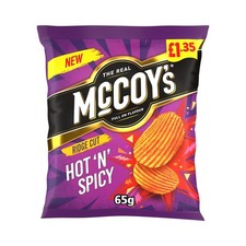McCoy's Ridge Cut Hot N Spicy Crisps 20 x 65g PMP Packs
