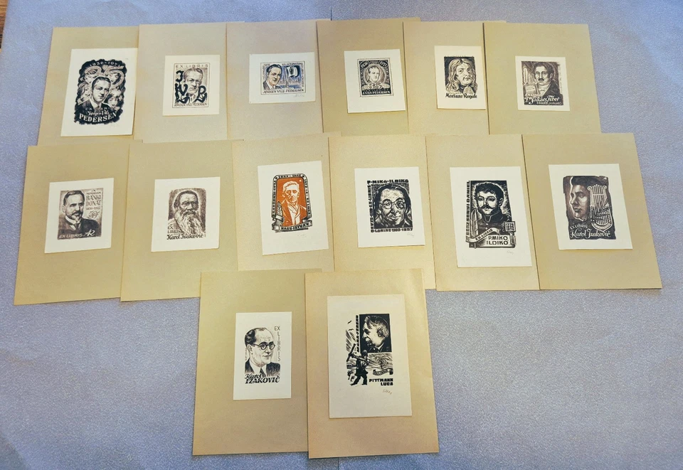 46)Nr.092,EXLIBRIS,verschieden Künstler Portraits, Konvolut, 42 Blätter - Bild 2 von 2