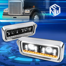 Faros proyectores LED completos negros para 01-12 Freightliner Classic XL FLD120SD
