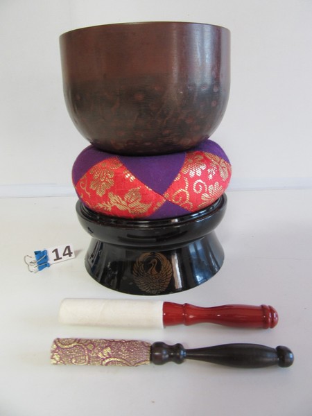 CAMPANA BUDISTA ORIN ZEN CON ALTAR  Ø 11 cm JAPONÉS TAZÓN DE CANTO RIN GONG (14)