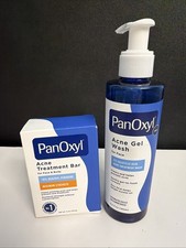 PanOxyl Acne Gel Wash 6.5 Oz AND PanOxyl Acne Treatment Soap Bar 4.0 oz LOT