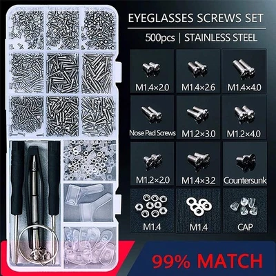 Sunglasses Repair Kit Tool Eyeglasses Repairing Set Glasses Repair Screw Nut
