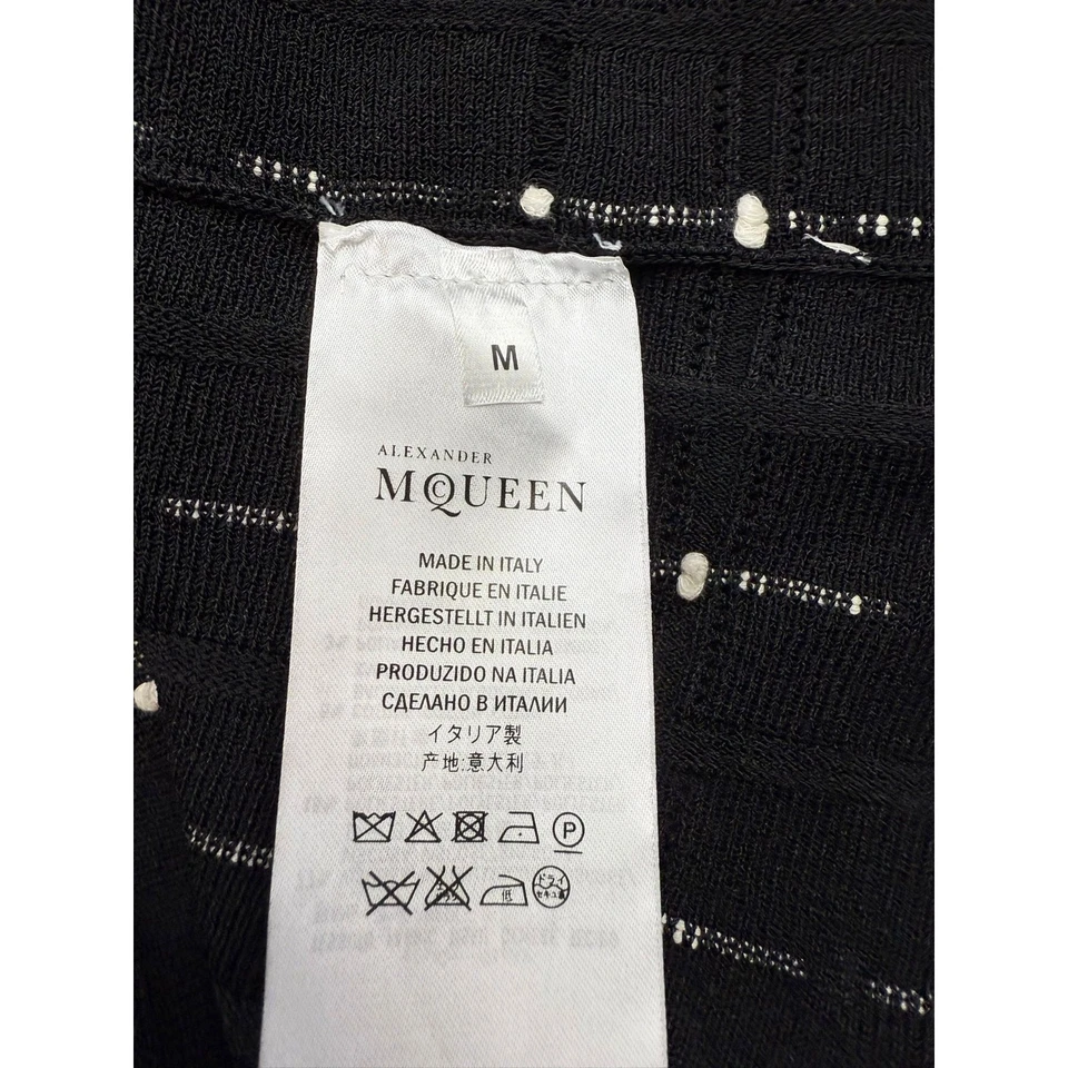 Alexander McQueen Women Black Embroidered Knit Boat Neck Flared Dress Size M  - Image 4 of 4