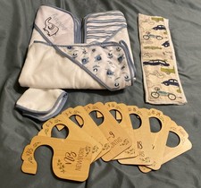 Baby Hooded Bath Towel Set, Burp Cloth Closet Dividers For Clothes. See Desc.
