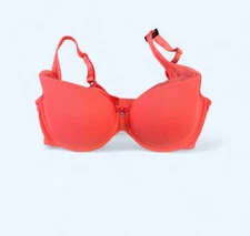 Curvy Couture Sheer Mesh Push Up Bra 1310 Coral 38DD T-Shirt Bra New With Tags
