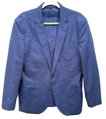 J. Crew Ludlow Larusmiani Tessuti Sports Coat Men's 42 Reg Navy Blue Cotton