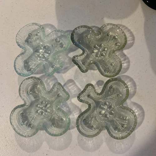 Vtg Indiana Glass Tiara Clear Trinket Ring Holder Nut Dish Clover Club Ashtray