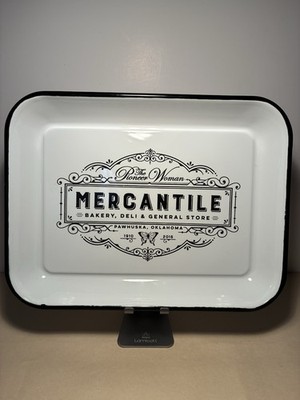 Pioneer Woman Mercantile Enamel Rectangle Tray Black White