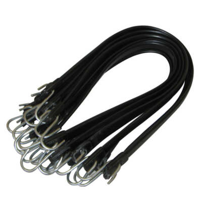 Valley 15'' Tarp Strap (10 Pack) EPDM Rubber with 2 Hooks