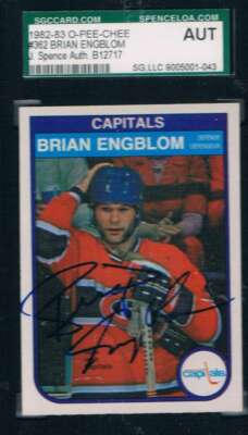 1982-83 O-Pee-Chee #362 Brian Engblom Capitals JSA Auto