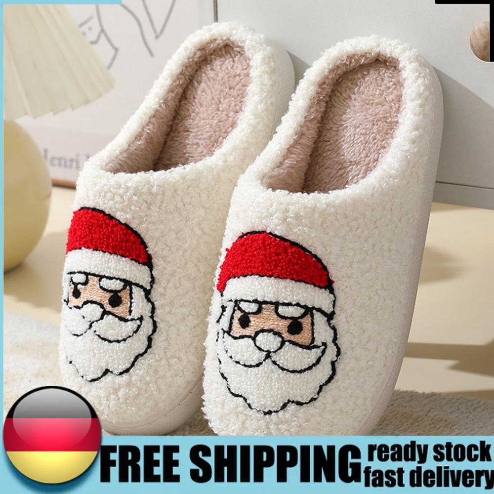 APL Babbo Natale pantofole in pelliccia soffice pelose piatte morbide carine forniture per la casa