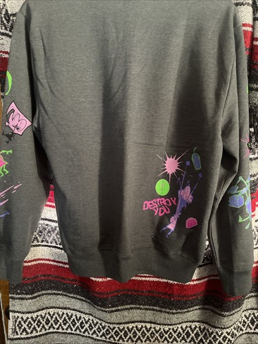 Nickelodeon Invader Zim Gir Gaz Dib Alien Destroy Icons Sweatshirt HotTopic - Picture 11 of 12