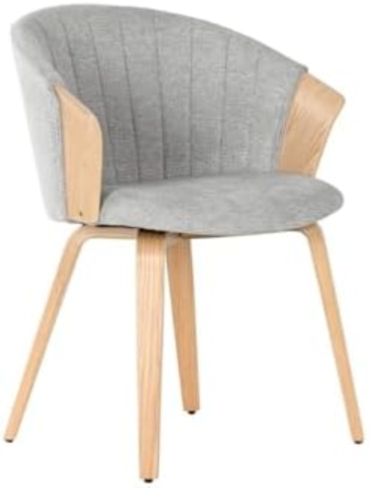 Sedia Design Nordico Grigia 60x57,5x75 | Legno e Tessuto Contemporaneo