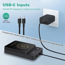 10000mAh Magnetic Power Bank Wireless Fast Charging Power For iPhone 16 15 14 13