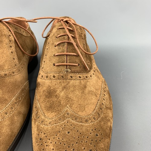 RALPH LAUREN Size US 8 Brown Perforated Suede Wingtip Lace-Up Shoes - Picture 5 of 9