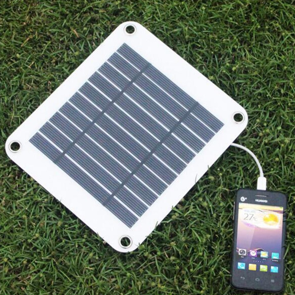 Solar Charging Board USB Output 5W Solar Panel for Outdoor Camping and
