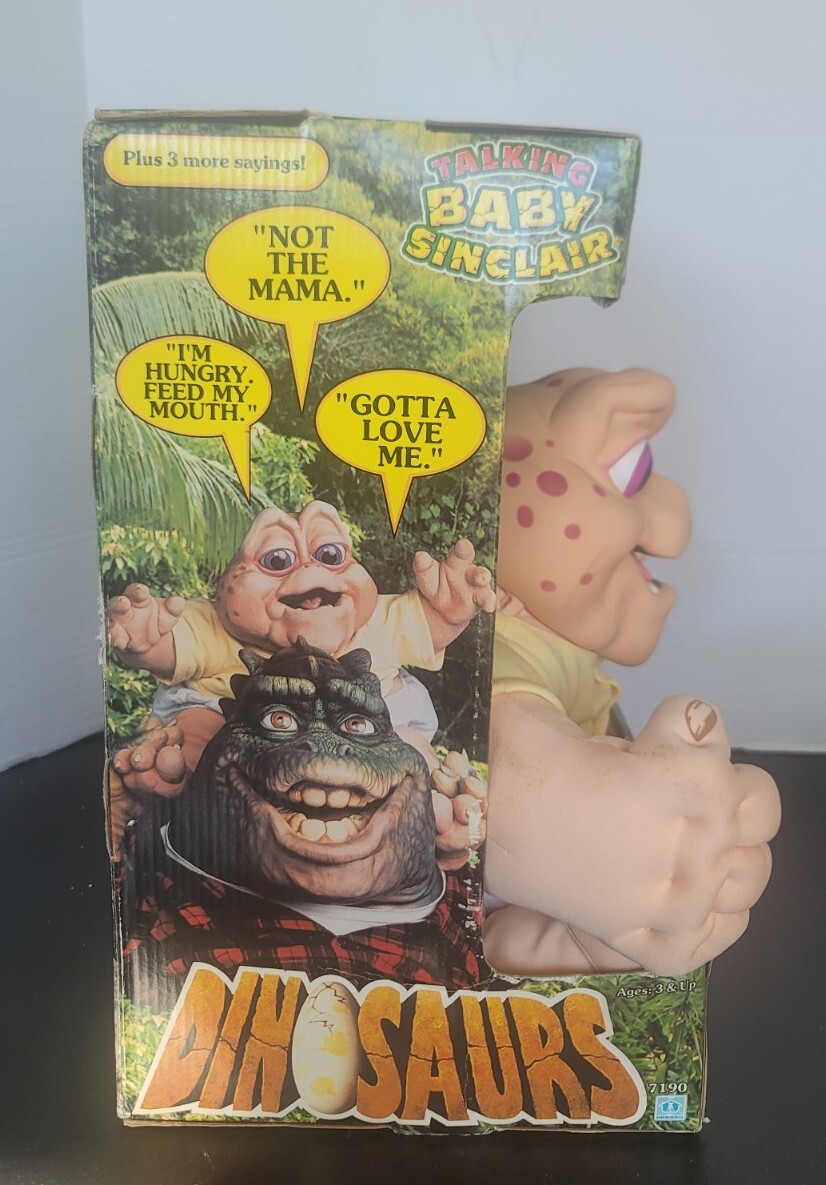 Talking Baby Sinclair Dinosaurs Rare Plush Toy New In Box Hasbro Disney