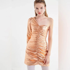 Urban Outfitters Metallic One Shoulder Dress Size M Medium Womens New