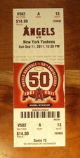 Austin Romine MLB Debut Ticket 2011 Los Angeles Angels vs. New York Yankees FULL