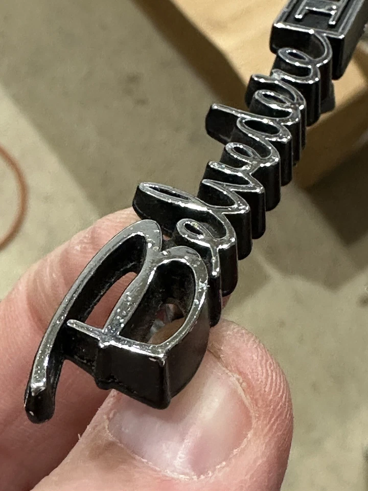 1966 1967 Plymouth Belvedere II Glove Box Door Chrome Emblem MoPar 66 67 Nice - Image 4 of 4