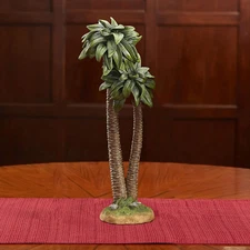 Realistic Palm Tree, Polystone Flat Bottom for Stability, Table Top Nativity Sce