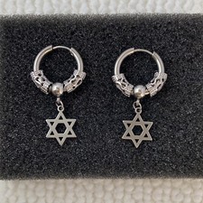 Star Dangle Drop Earrings for Men Women Streetwear Hip Hop Punk Unisex Earrings