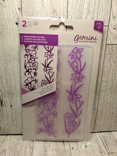 CC2 Crafters Companion Gemini Floral Borders Embossing Folder, 2pc NEW