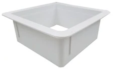 Hengs White Roof Vent Trim Ring with Radius Corners 6" Vertical Leg For 14x14"