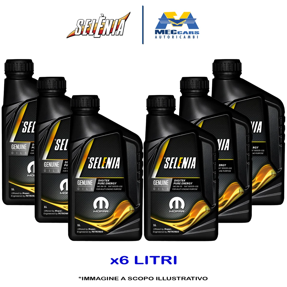 6 Litres Selenia Digitek Pure Energy 0W30 Huile de Moteur pour Voiture Acea C2 - Photo 1/4