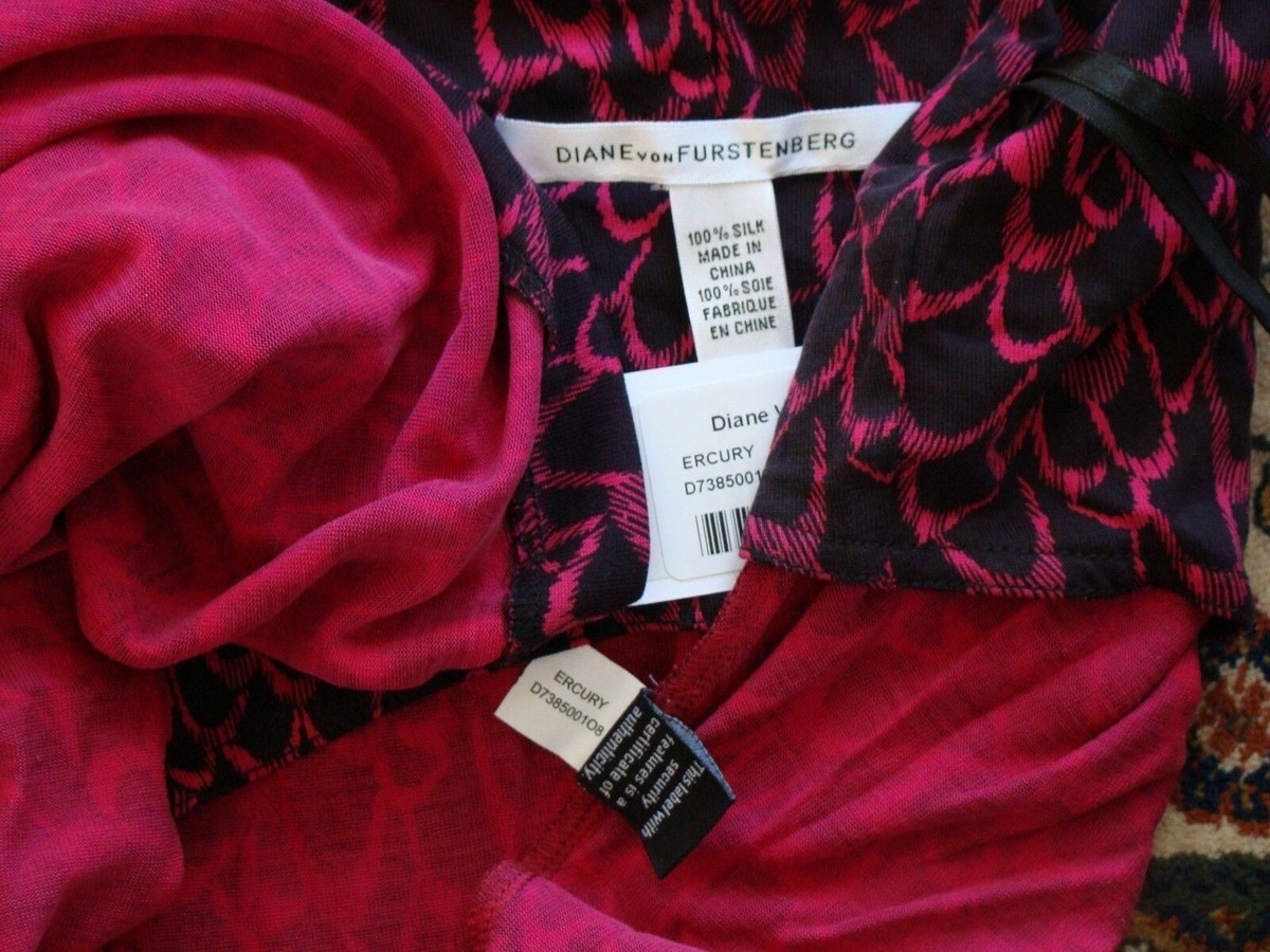 Robe Cocktail Diane Von Furstenberg – Imprimé Ailes Framboise – Taille US 8