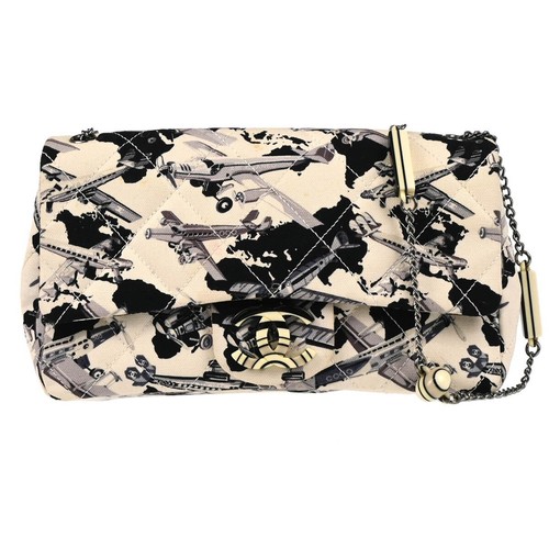 Chanel White Canvas Single Flap Shoulder Bag 194105