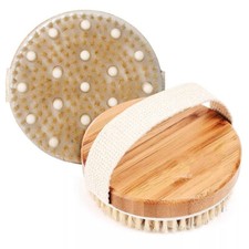 Beautiful Solid Body Exfoliating Hair Frame Wood Brush Boar Skin Dry for CSM -