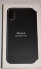 Genuine Original Official Leather Folio Flip Case Black for Apple iPhone X